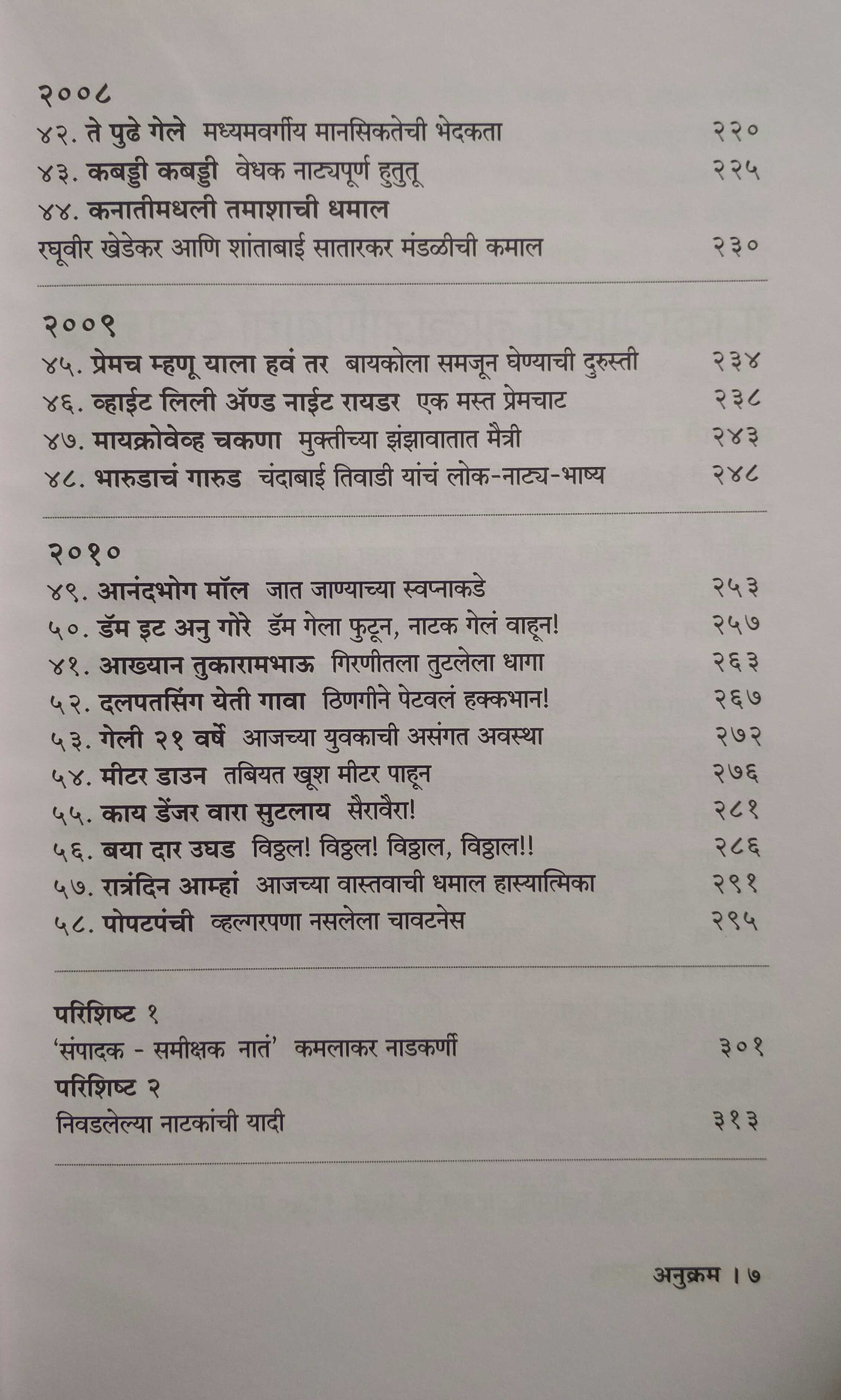 Mahanagari Natak 2000-2010 Natyaparikshan ( महानगरी नाटकं २०००-२०१० नाट्यप्रशिक्षण by Kamalakar Nadkarni ( कमलाकर नाडकर्णी )