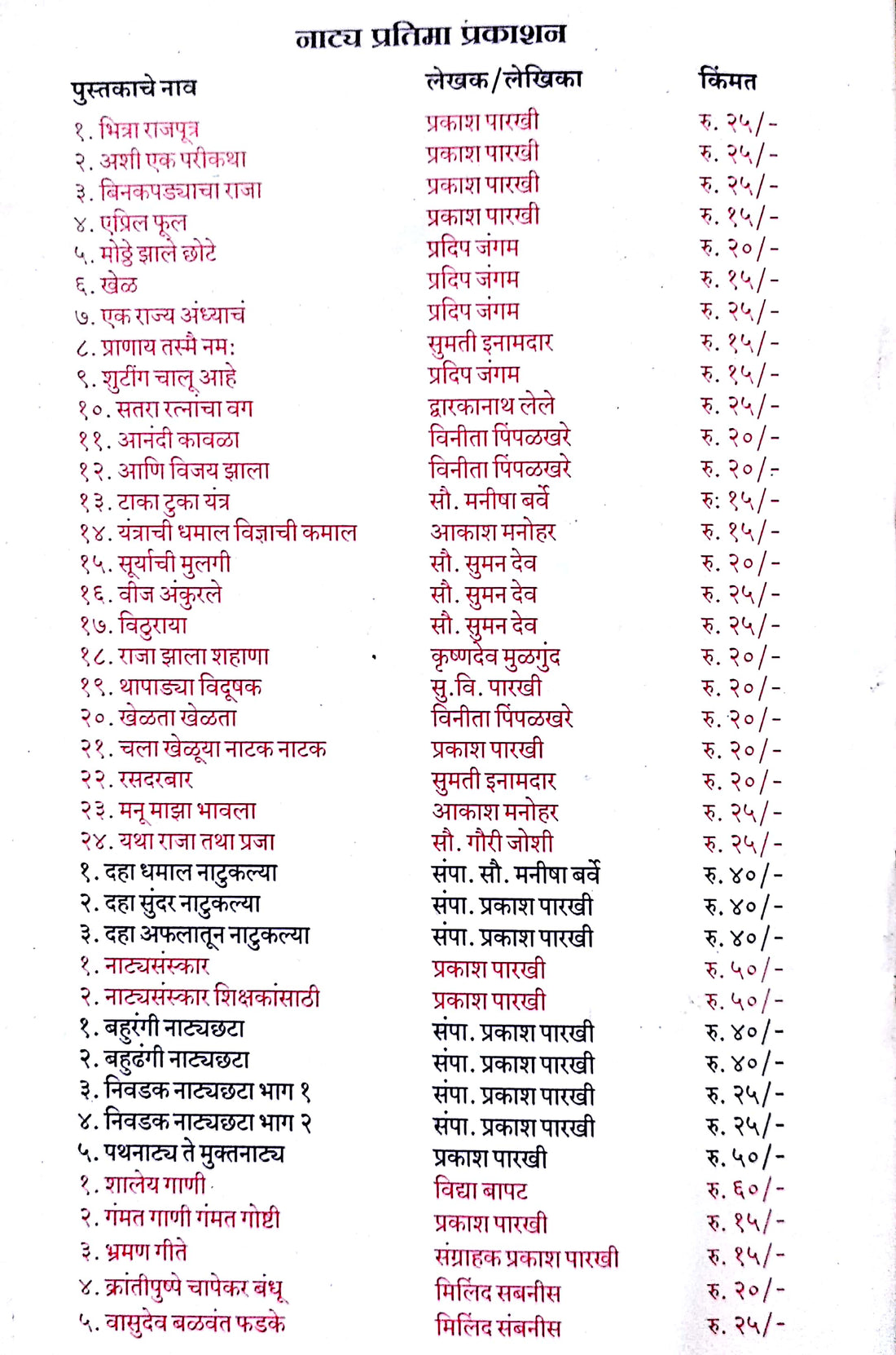 Satara Ratnacha Vag ( सतरा रत्नांचा वग by Dvarkanath Lele ( द्वारकानाथ लेले )