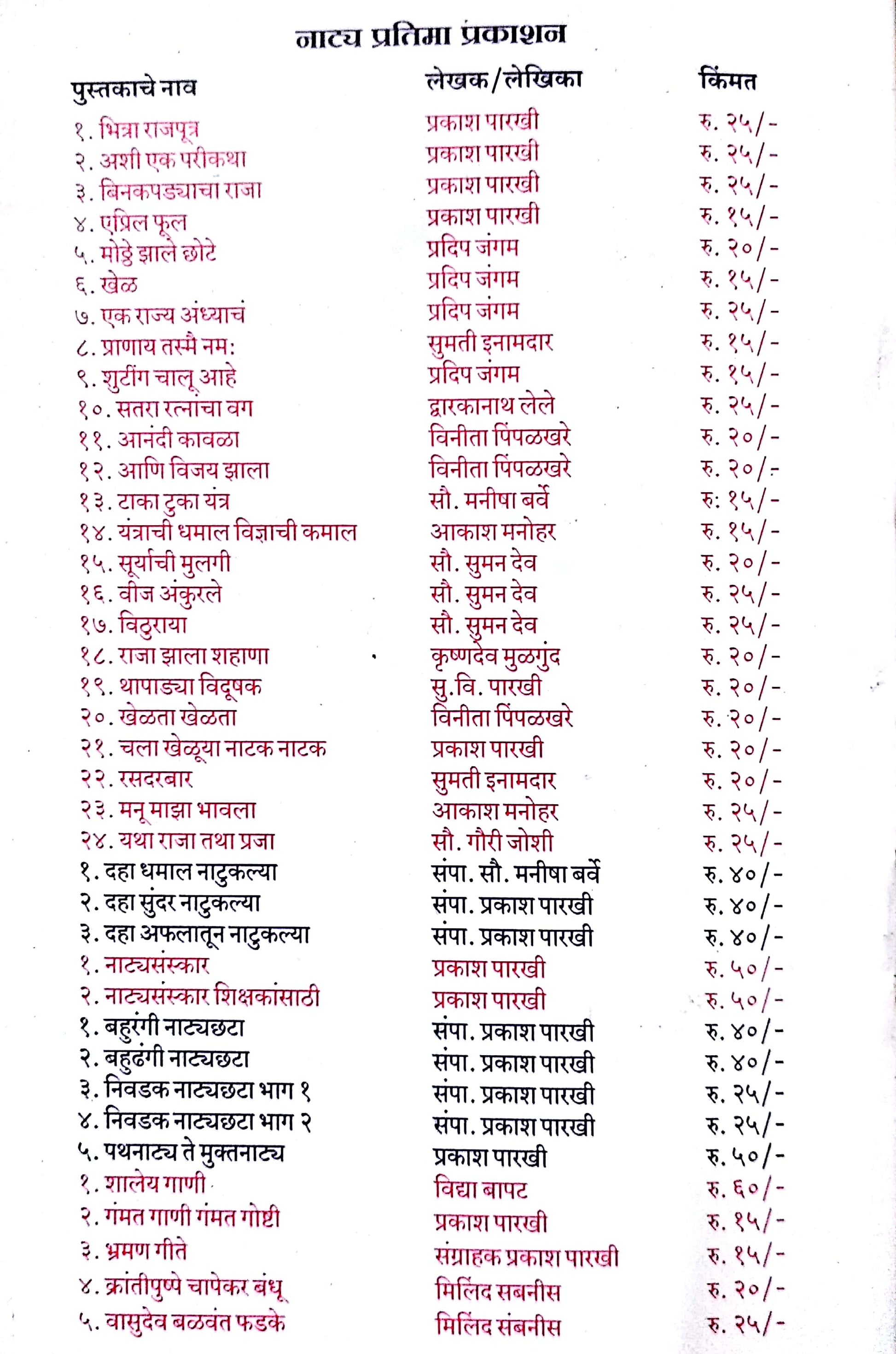 Satara Ratnacha Vag ( सतरा रत्नांचा वग by Dvarkanath Lele ( द्वारकानाथ लेले )