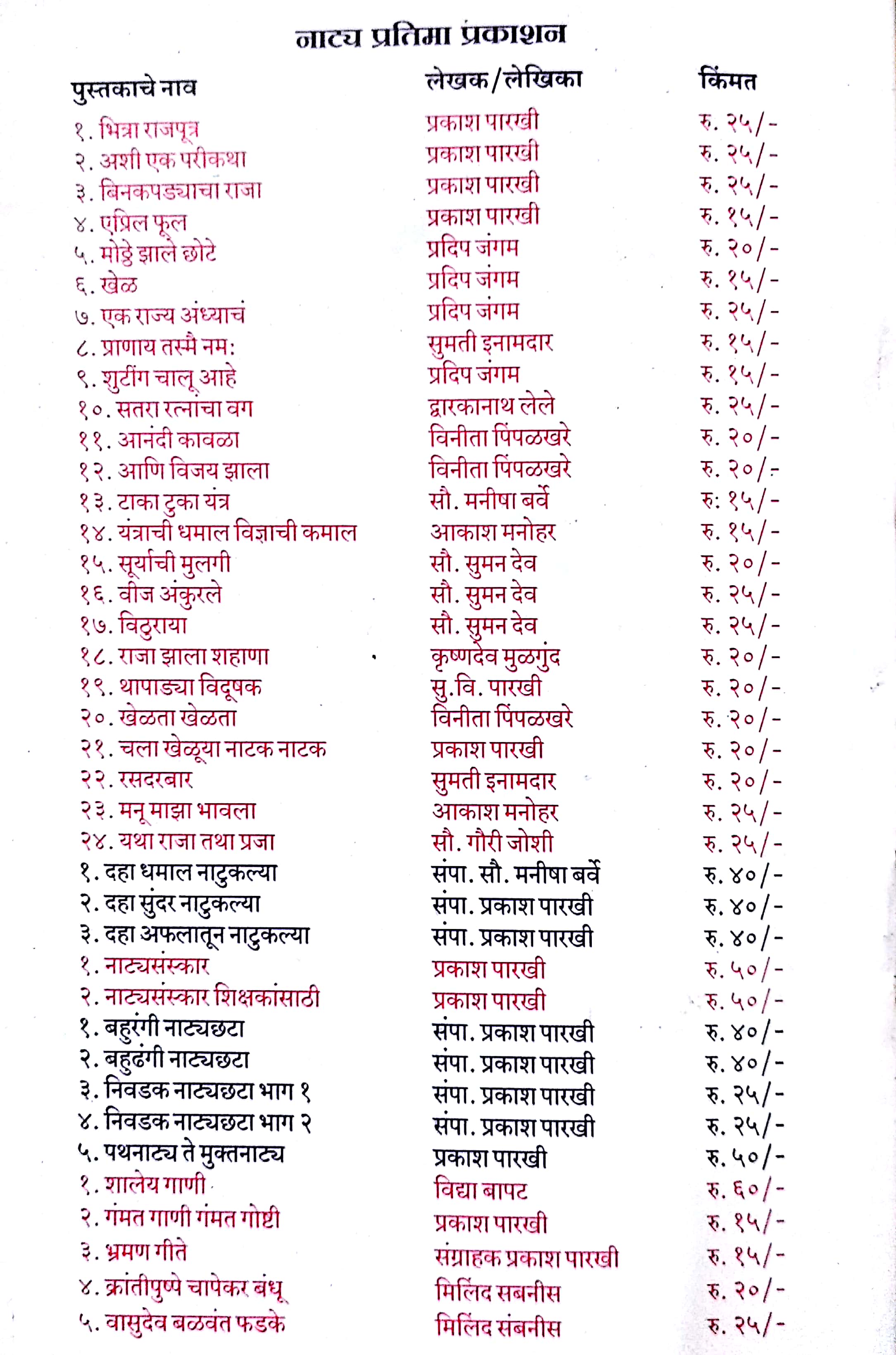 Satara Ratnacha Vag ( सतरा रत्नांचा वग by Dvarkanath Lele ( द्वारकानाथ लेले )