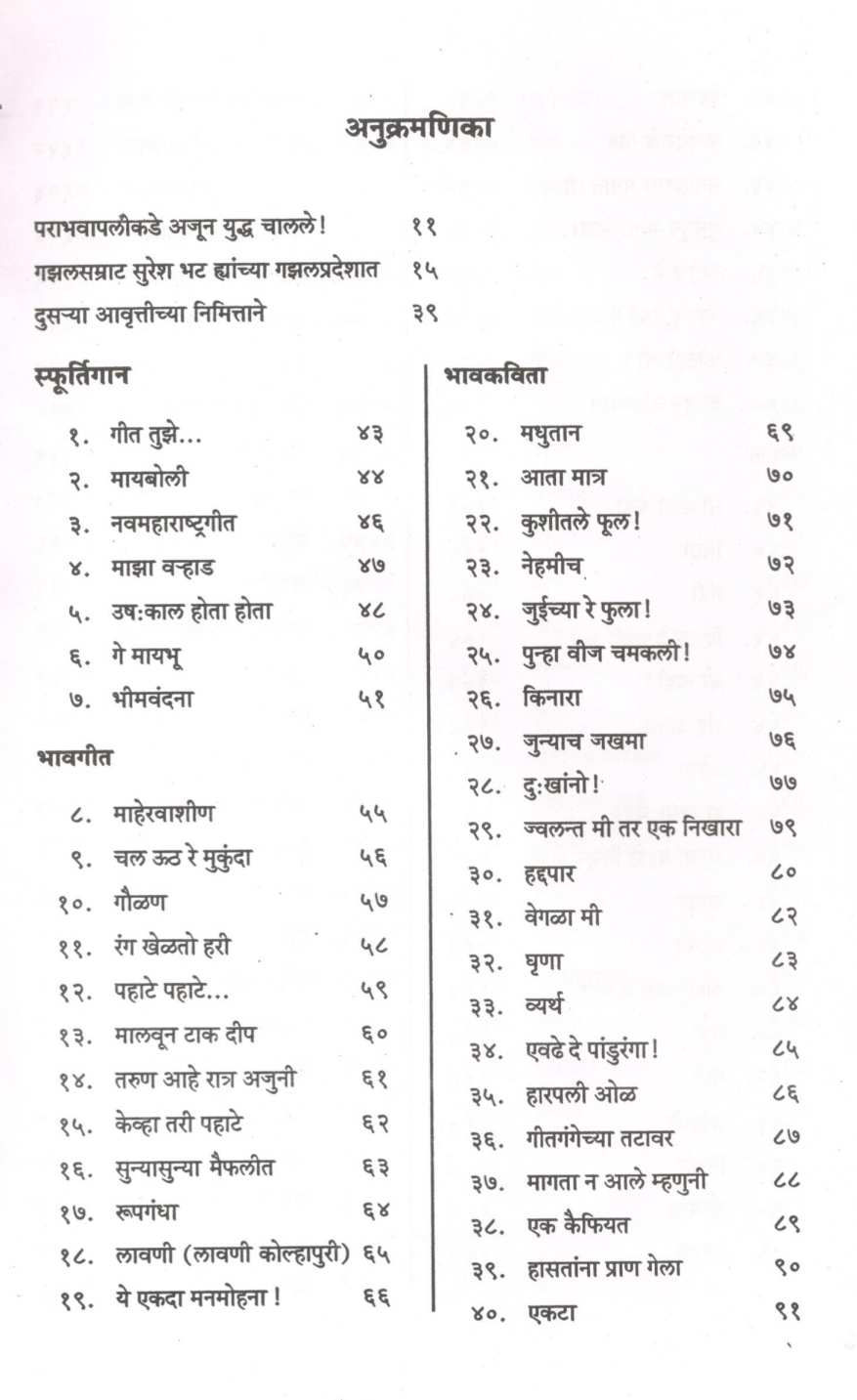 Suresh Bhat Hyanchi Nivdak Kavita ( सुरेश भट ह्यांची निवडक कविता ) by Suresh Bhat ( सुरेश भट )
