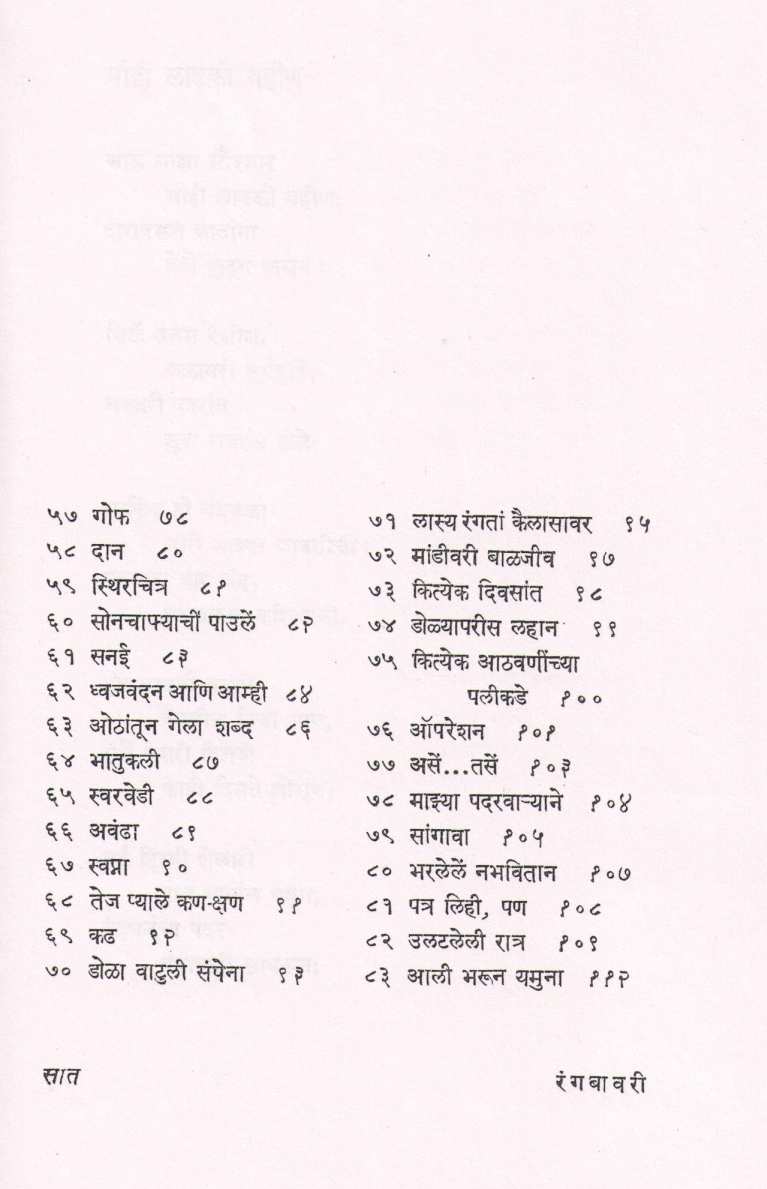Rangbavari ( रंगबावरी ) by Indira Sant ( इंदिरा संत )