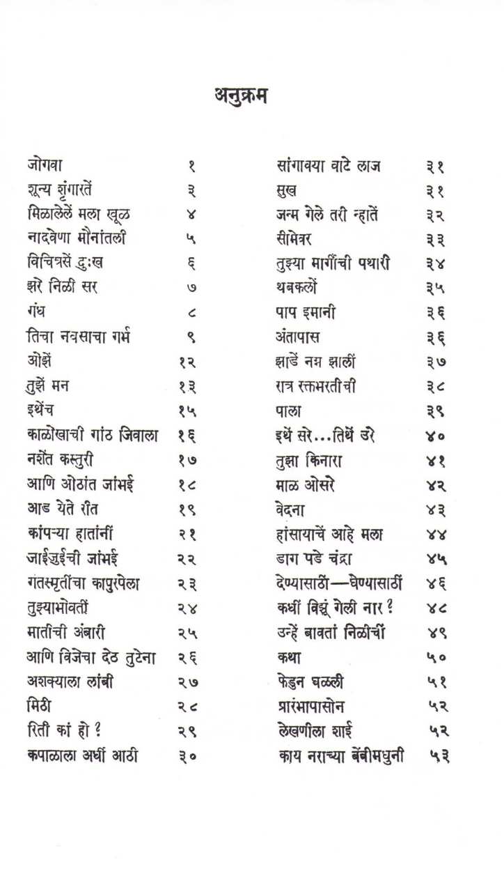 Jogava ( जोगवा ) by Arti Prabhu ( आरती प्रभु )