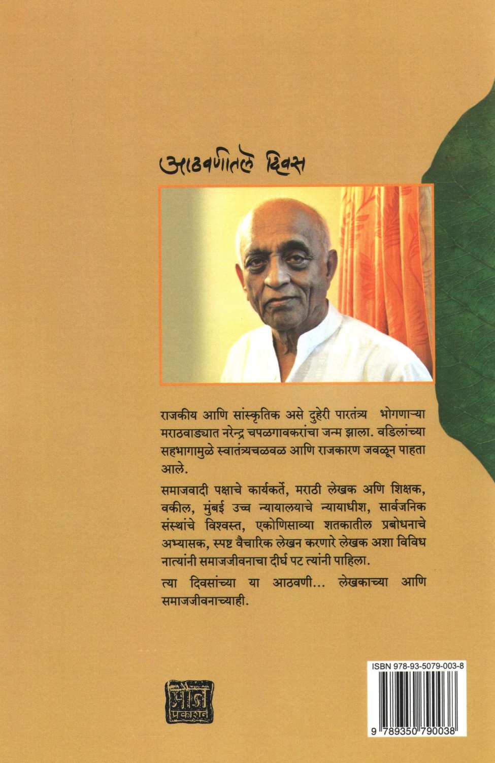 Athavanitale Divas ( आठवणीतले दिवस ) by Narendra Chapalgavkar ( नरेन्द्र चपळगावकर )