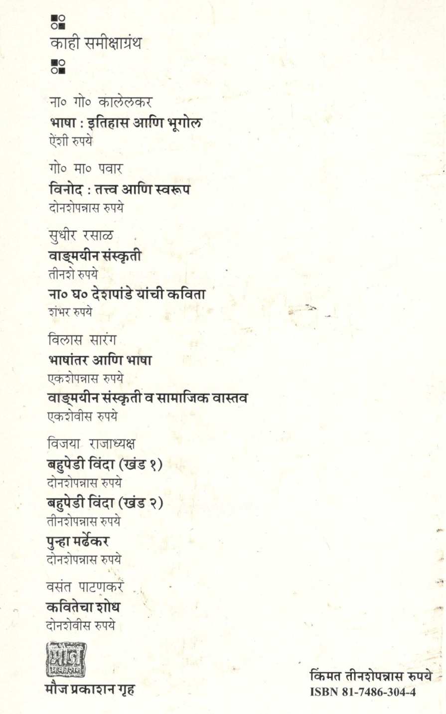 Kavita Ani Pratima ( कविता आणि प्रतिमा ) by Sudhir Rasal ( सुधीर रसाळ )