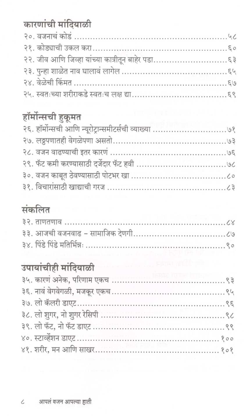 Apala Vajan Apalya Haati ( आपलं वजन आपल्या हाती ) by Dr. Malati Karwarkar ( डॉ. मालती कारवारकर )