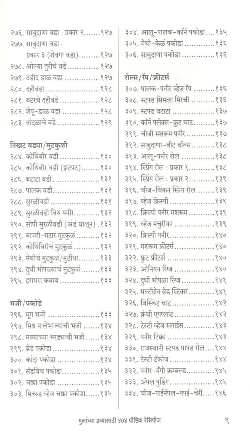 Mulanchya Dabyasathi 404 Paushtik Recipes ( मुलांच्या डब्यासाठी ४०४ पौष्टिक रेसिपीज ) by Kanchan Bapat ( कांचन बापट )