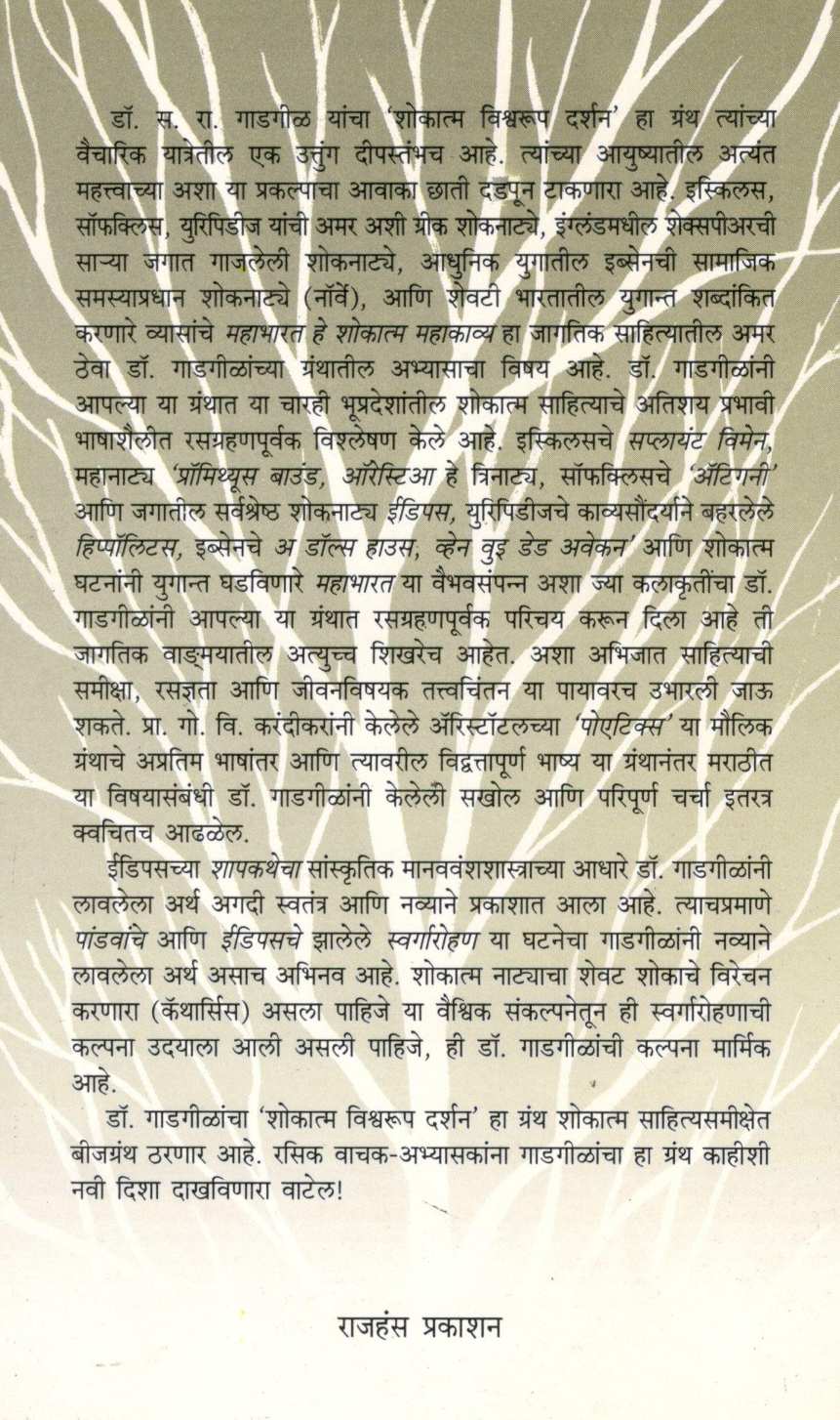 Shokatma Vishwarup Darshan ( शोकात्म विश्वरूप दर्शन ) by S. R. Gadgil ( स. रा. गाडगीळ )