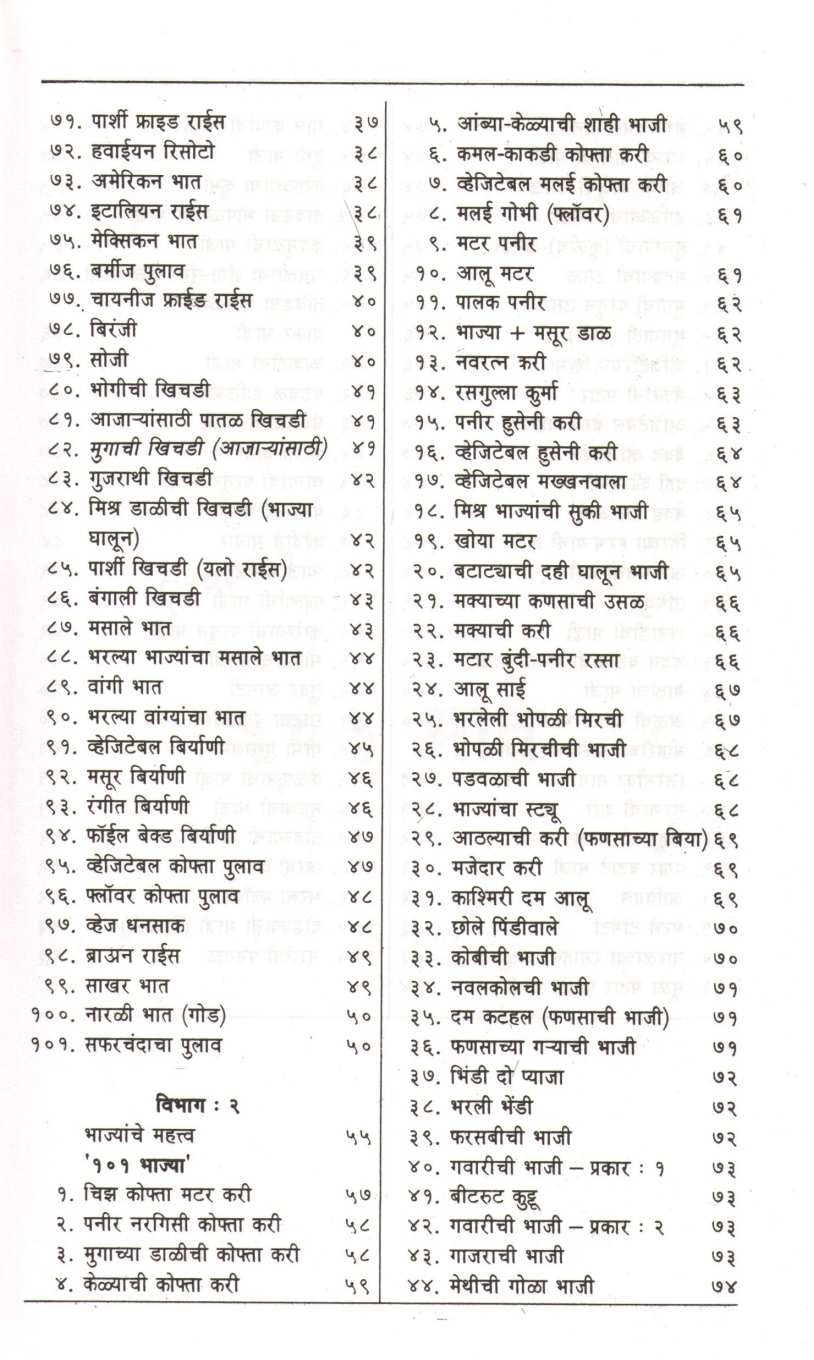 Shakahari 202 Bhat Va Bhajya ( शाकाहारी २०२ भात व भाज्या ) by Mangala Barve ( मंगला बर्वे )