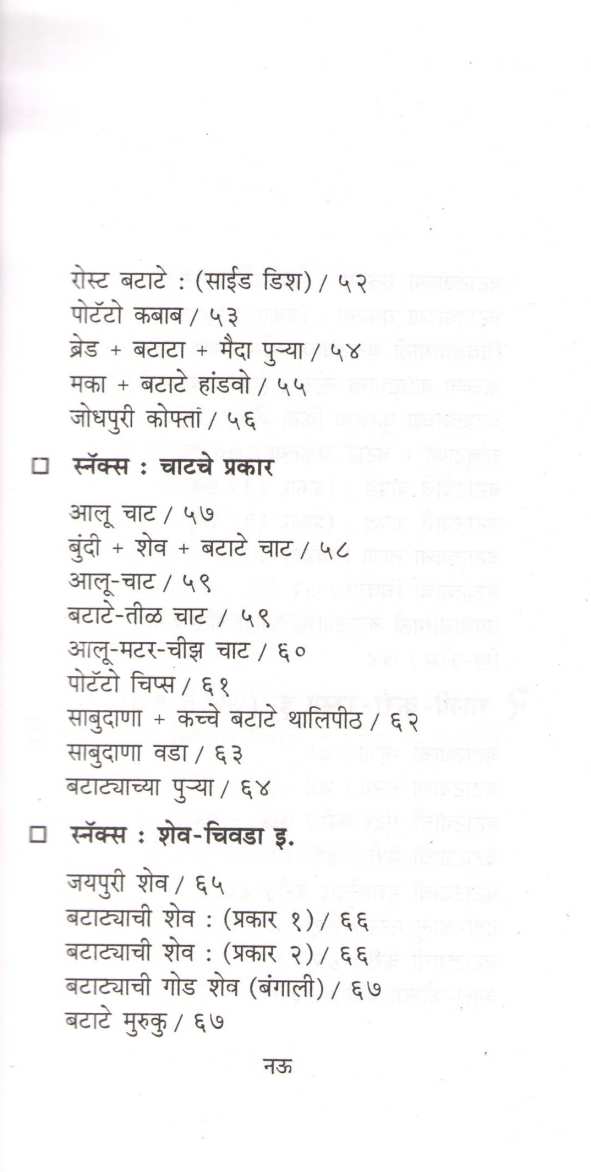 Batatyache Padartha ( बटाट्याचे पदार्थ ) by Mangala Barve ( मंगला बर्वे )