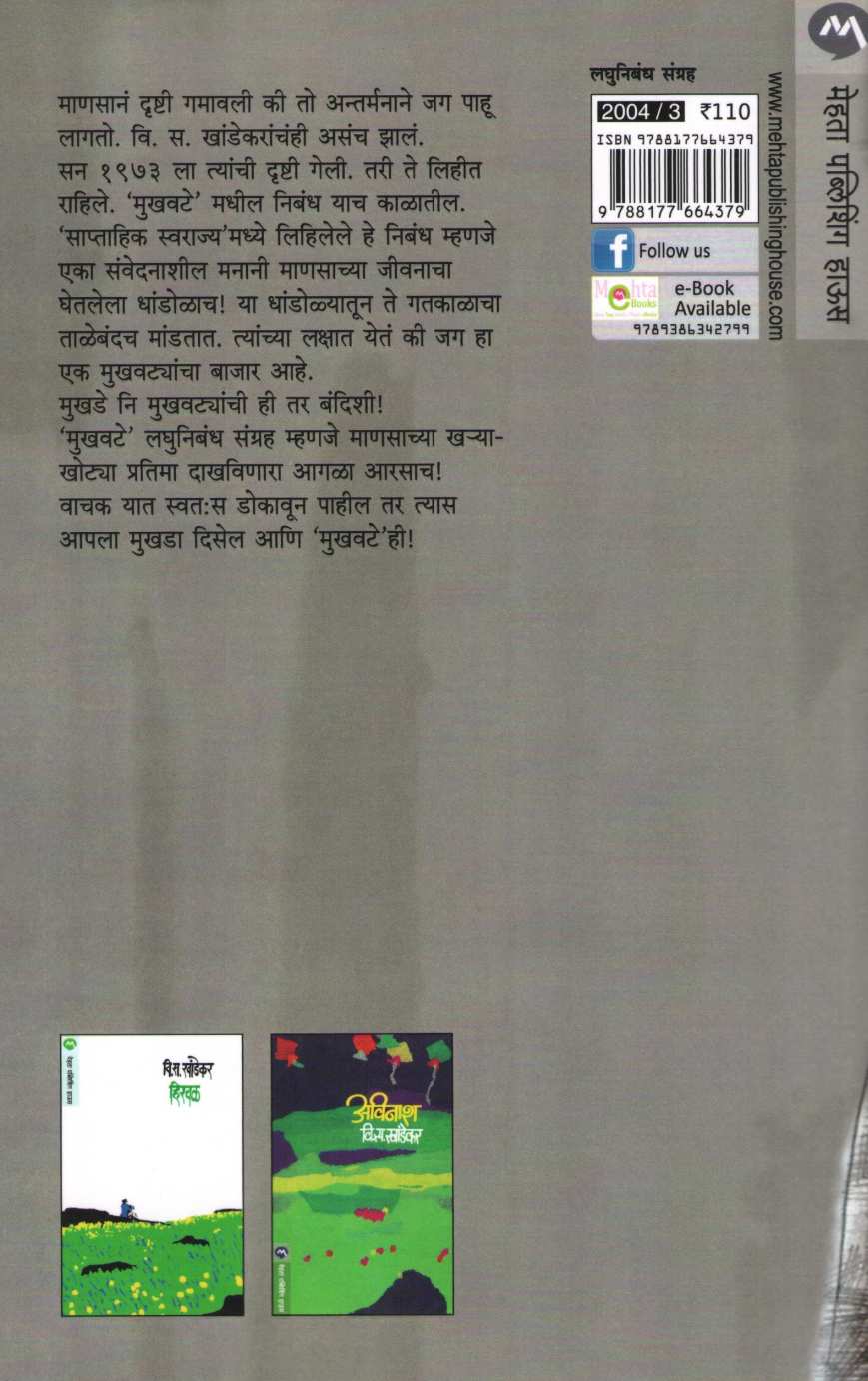 Mukhavate ( मुखवटे ) by V. S. Khandekar ( वि. स. खांडेकर )