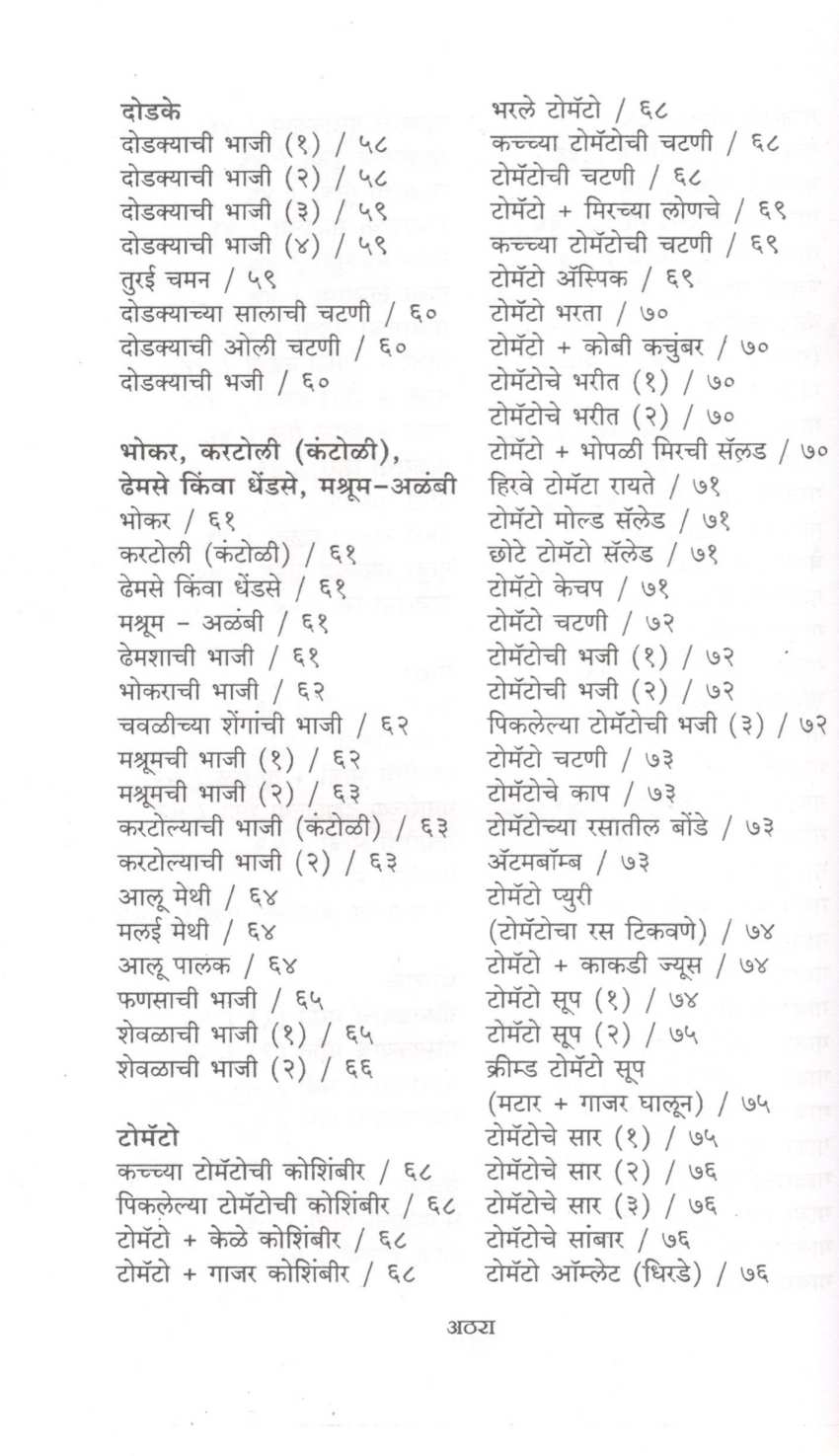 Bhaji Ek - Pakkruti Anek ( भाजी एक - पाककृती अनेक ) by Mangala Barve ( मंगला बर्वे )