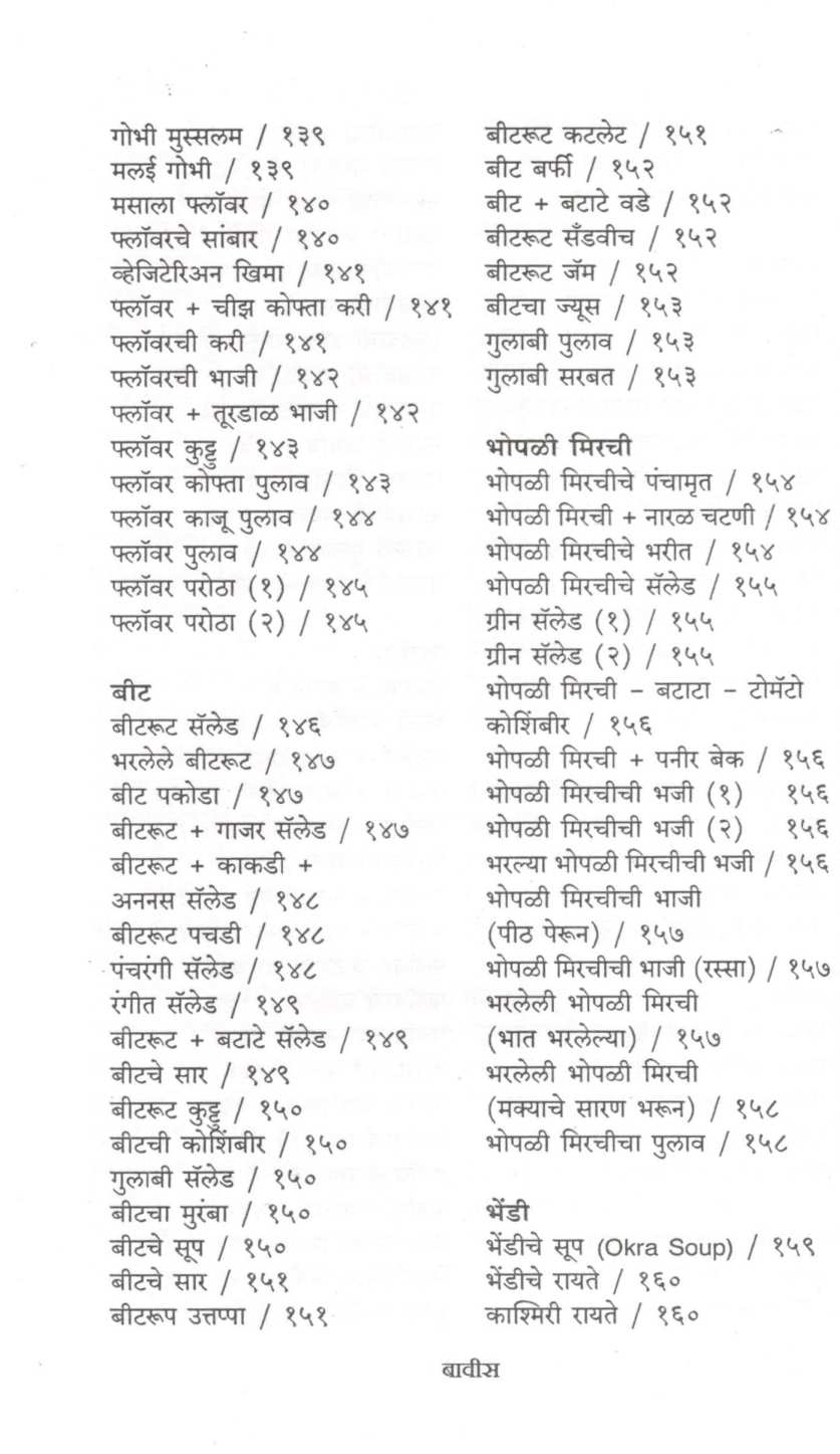 Bhaji Ek - Pakkruti Anek ( भाजी एक - पाककृती अनेक ) by Mangala Barve ( मंगला बर्वे )