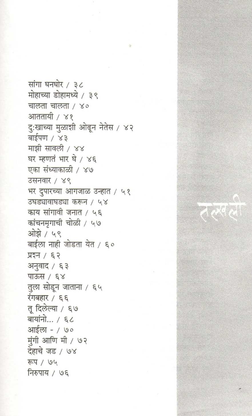 Talkhali ( तल्खली ) by Maya Pandit ( माया पंडित )