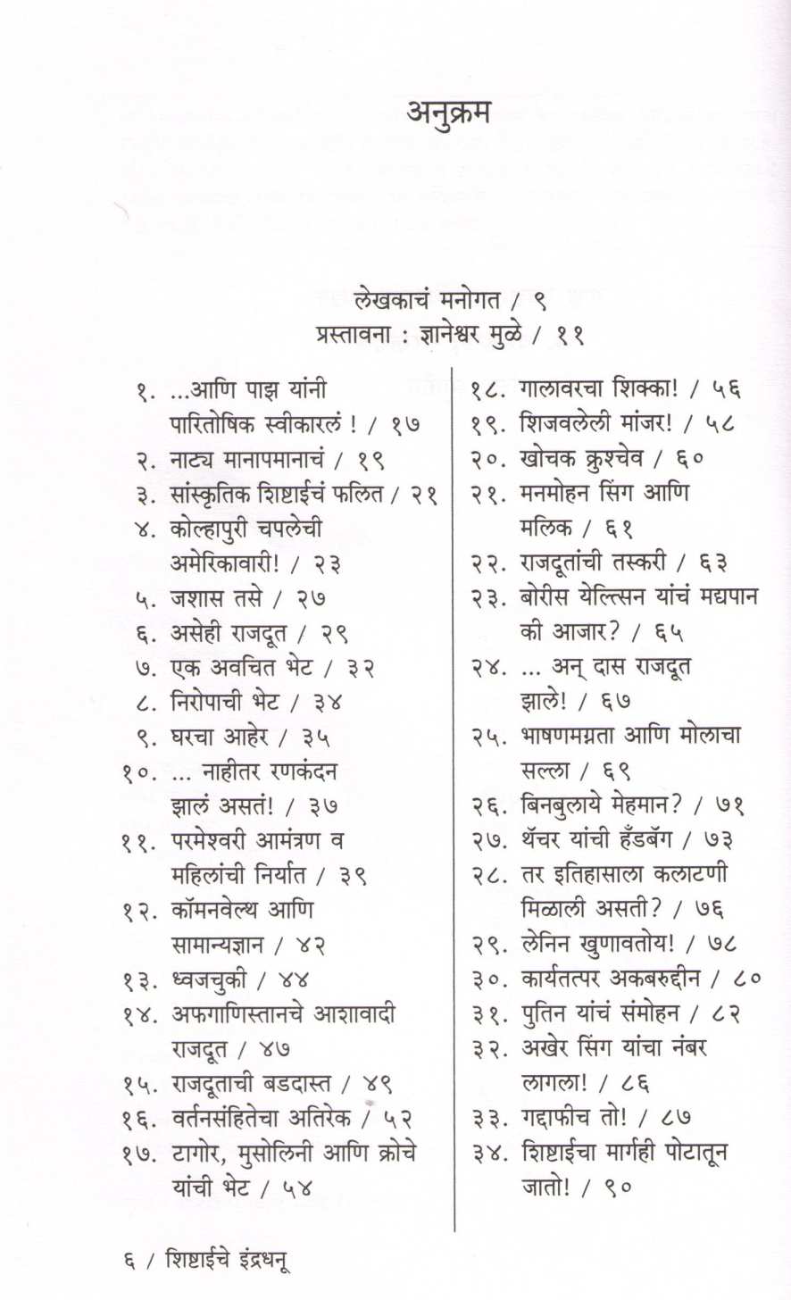Shishtaeche Indradhanu ( शिष्टाईचे इंद्रधनू ) by Vijay Naik ( विजय नाईक )