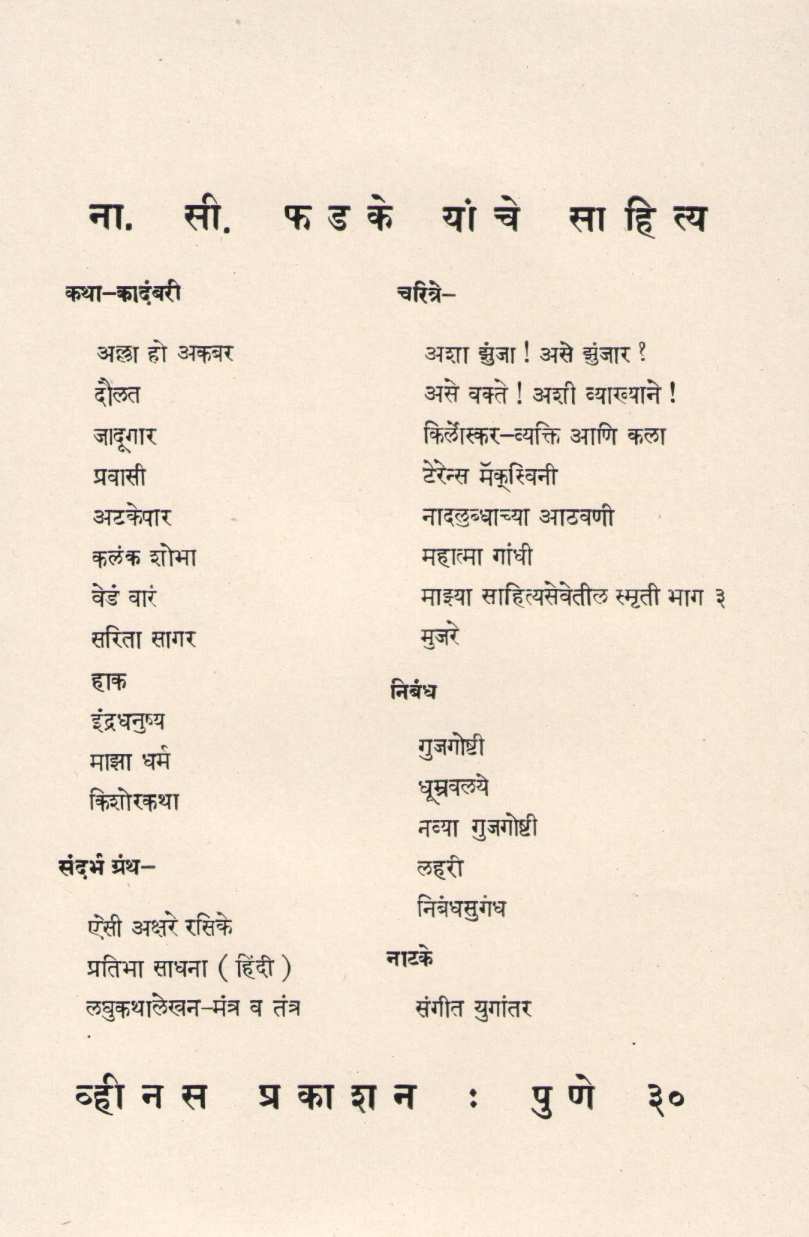 Indradhanushya ( इंद्रधनुष्य ) by N. S. Phadke ( ना. सी. फडके )