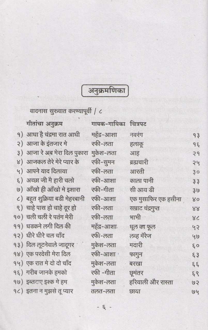 Notation Hit Hindi Dwandwa Geetanche ( नोटेशन हिट हिंदी द्वंद्व गीतांचे ) by Ashok Sahasrabuddhe ( अशोक सहस्त्रबुद्धे )