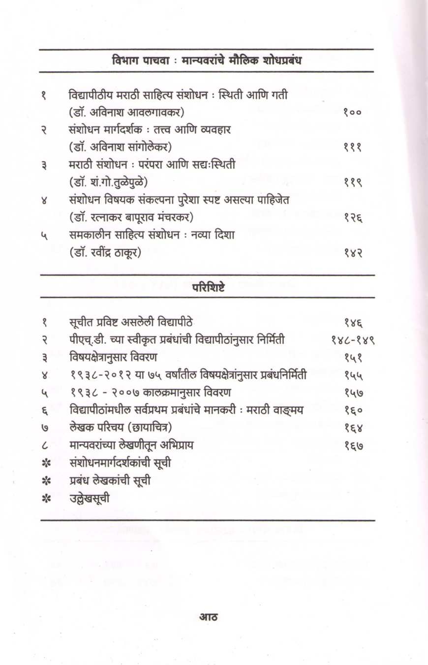 Marathi Prabhandh Suchi ( मराठी प्रबंध सूची ) by Dr. Vasant Vishnu Kulkarni ( डॉ. वसंत विष्णू कुलकर्णी )