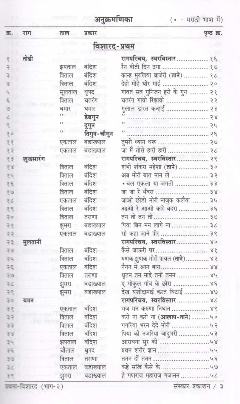 Prathama Visharad - (Visharad 1-2-3 Years) ( प्रथमा विशारद - (विशारद १-२-३ वर्षे) ) by Other ( इतर )