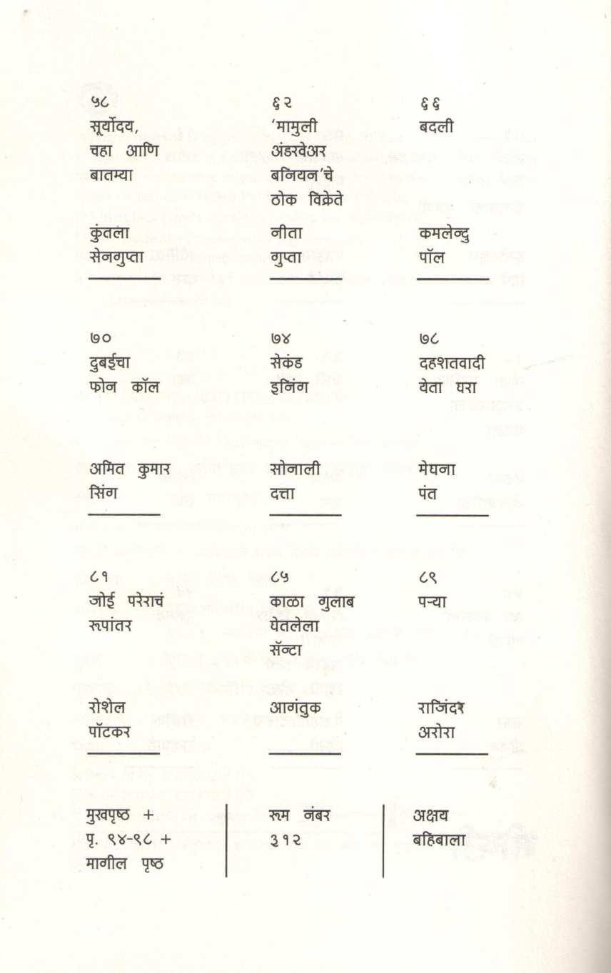 Room Number 312 Ani Itar Katha ( रुम नंबर ३१२ आणि इतर कथा ) by Other ( इतर )