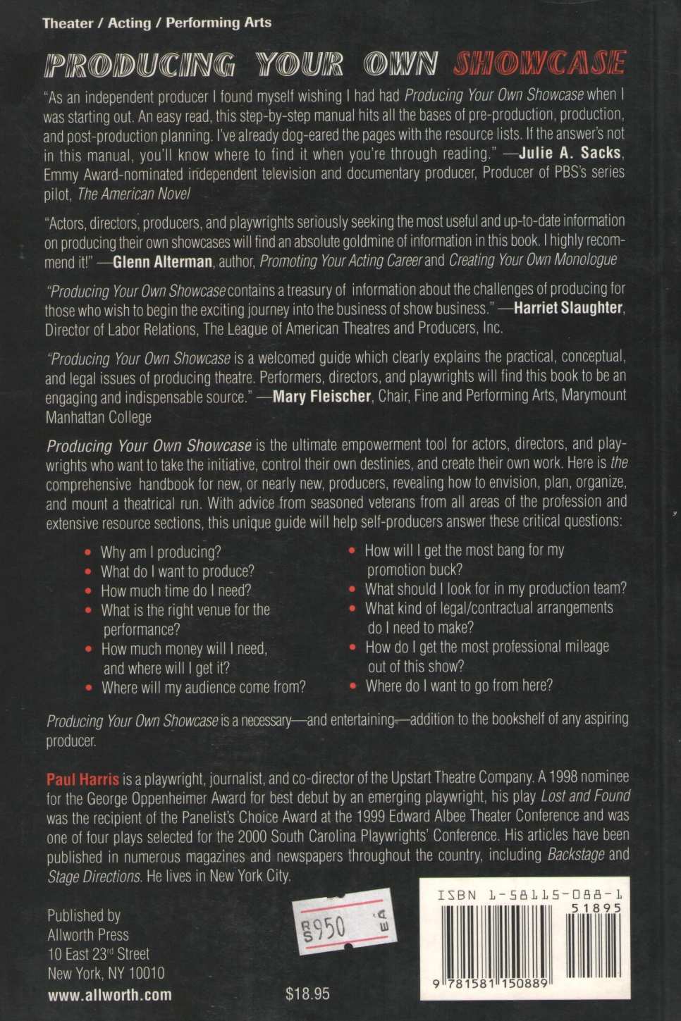Producing Your Own Showcase ( Producing Your Own Showcase by Paul Harris ( Paul Harris )