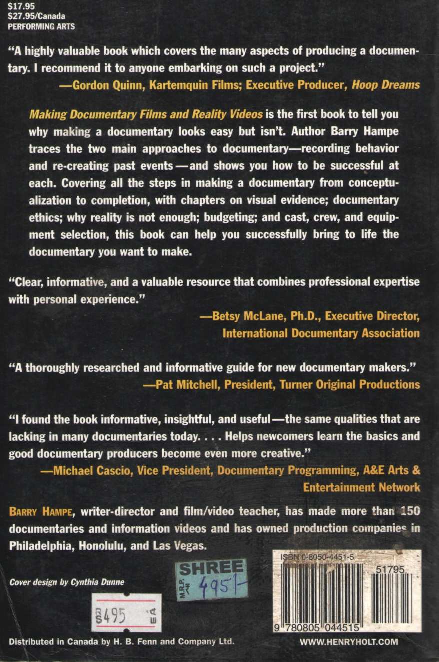 Making Documentary Films And Reality Videos ( Making Documentary Films And Reality Videos by Barry Hampe ( Barry Hampe )