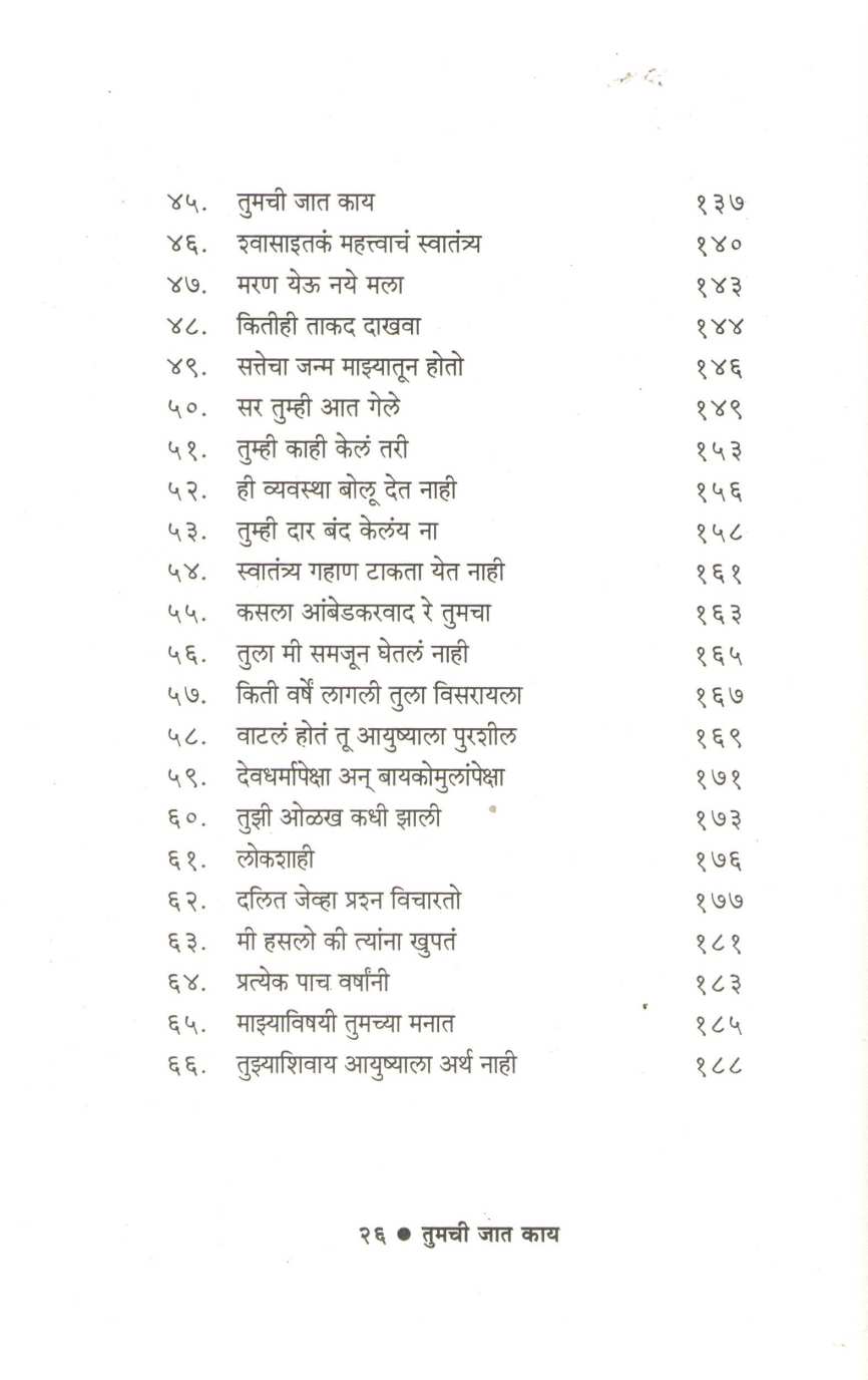 Tumchi Jat Kay ( तुमची जात काय ) by Sharankumar Limbale ( शरणकुमार लिंबाळे )